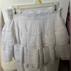 Aerie Love Shack Fancy Dupe White Ruffle Skirt